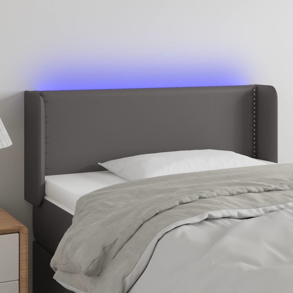Čelo Postele S Led Umělá Kůže