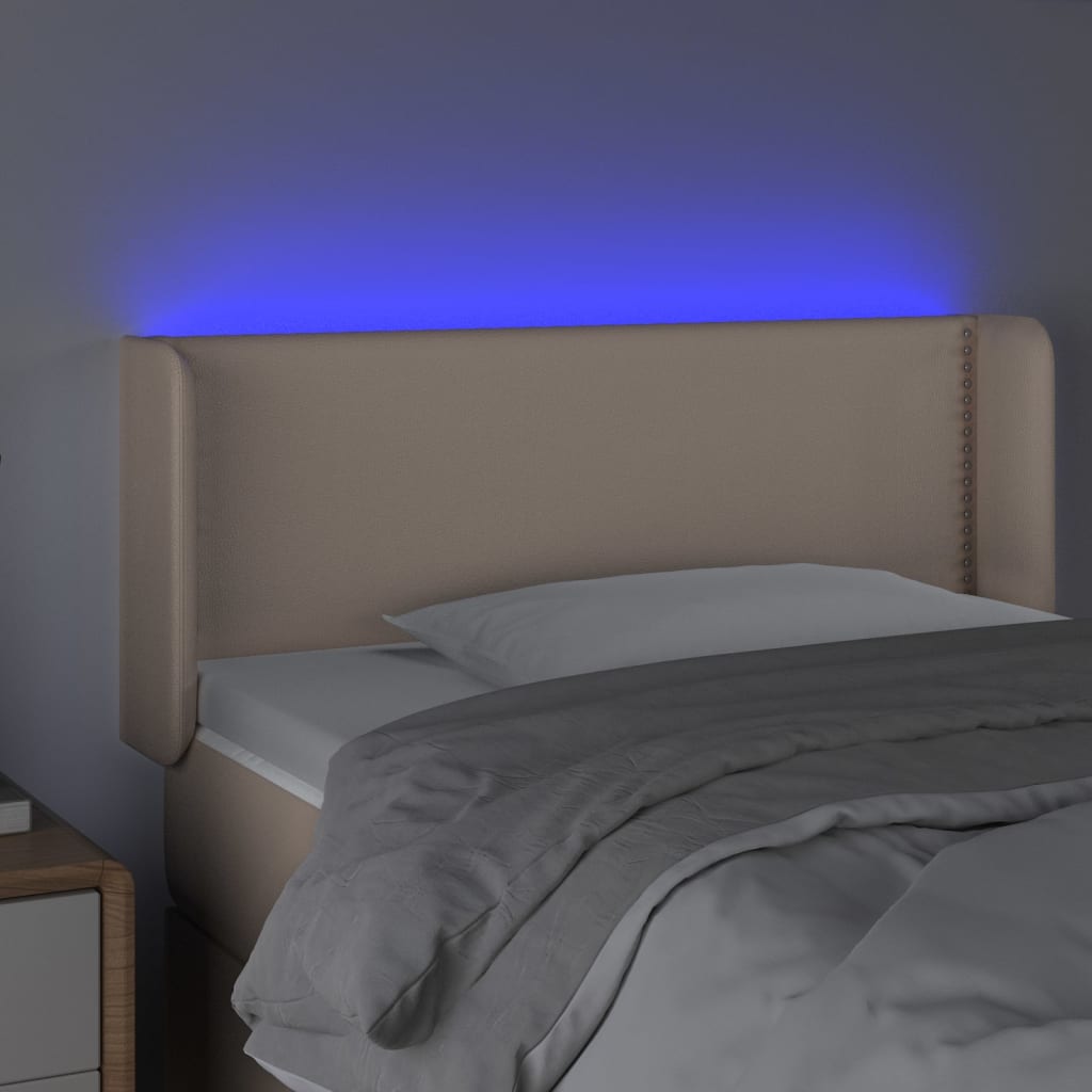 Čelo Postele S Led Umělá Kůže
