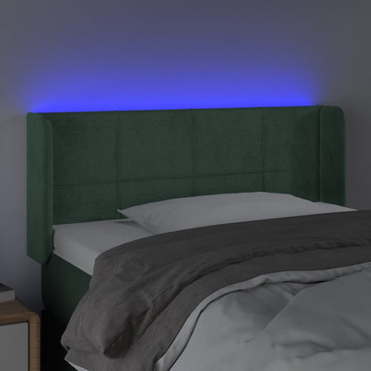 Čelo Postele S Led Tmavě Zelené Samet