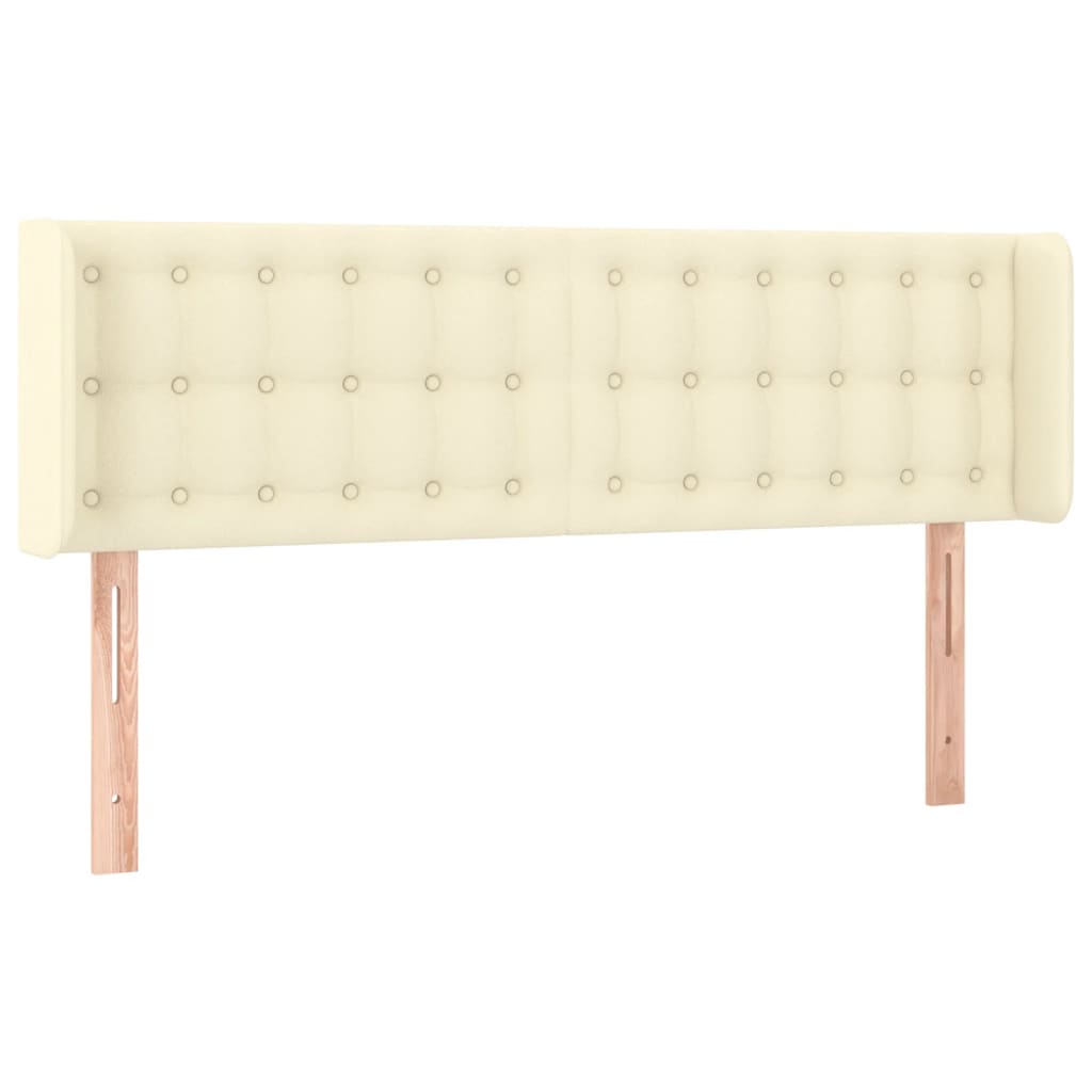 Čelo Postele S Led Krémové 147 X 16 X 78/88 Cm Umělá Kůže