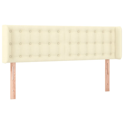 Čelo Postele S Led Krémové 147 X 16 X 78/88 Cm Umělá Kůže