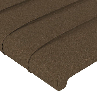 Čelo Postele S Led Tmavě Hnědé Textil