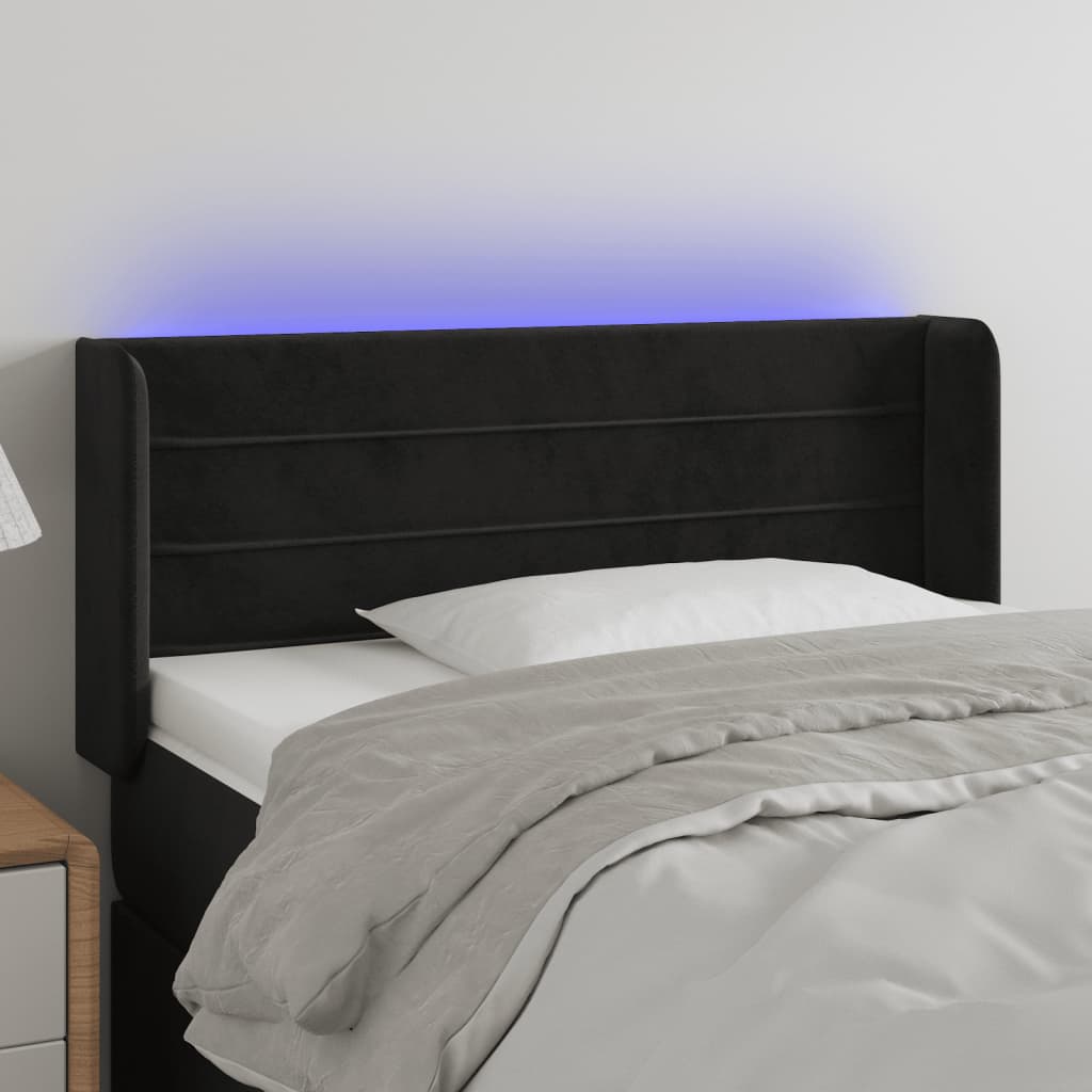 Čelo Postele S Led Růžové Samet