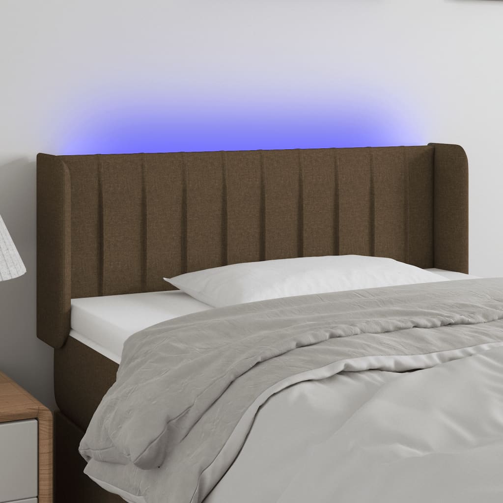 Čelo Postele S Led Černé Textil