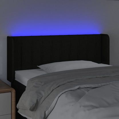 Čelo Postele S Led Černé Textil