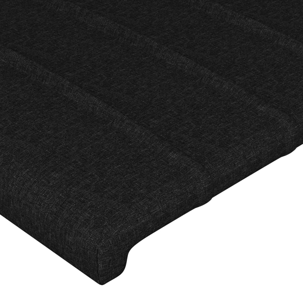 Čelo Postele S Led Černé Textil