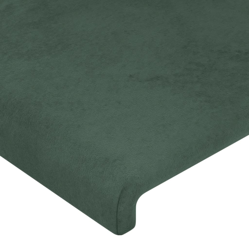 Čelo Postele S Led Tmavě Zelené 83 X 16 X 118/128 Cm Samet