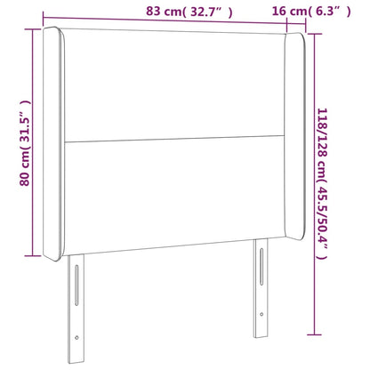 Čelo Postele S Led Tmavě Zelené 83 X 16 X 118/128 Cm Samet