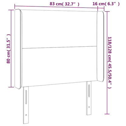 Čelo Postele S Led Tmavě Zelené 83 X 16 X 118/128 Cm Samet