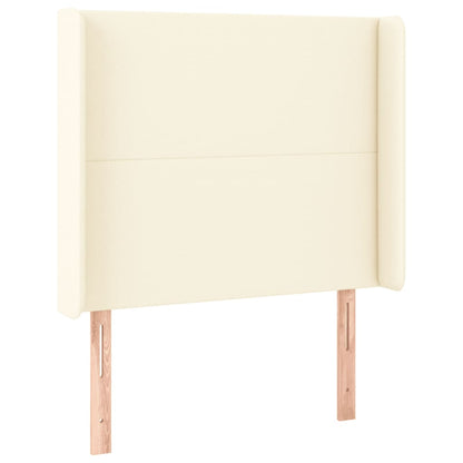 Čelo Postele S Led Krémové 83 X 16 X 118/128 Cm Umělá Kůže