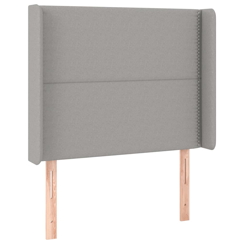 Čelo Postele S Led Světle Šedé 93X16X118/128 Cm Textil
