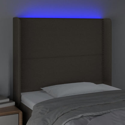 Čelo Postele S Led Taupe 93 X 16 X 118/128 Cm Textil