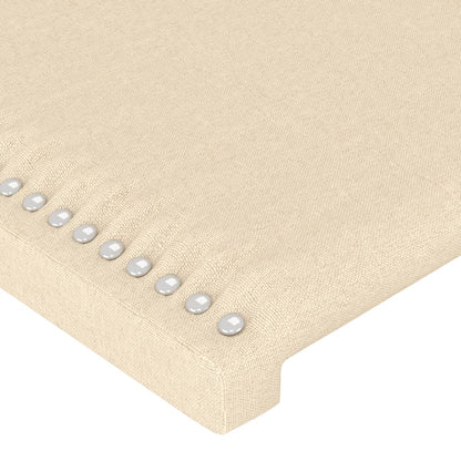Čelo Postele S Led Krémové 93 X 16 X 118/128 Cm Textil