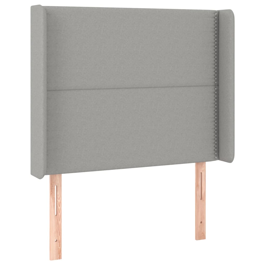 Čelo Postele S Led Světle Šedé 103X16X118/128 Cm Textil