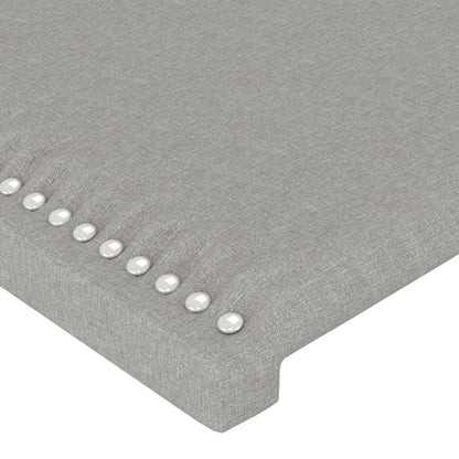 Čelo Postele S Led Světle Šedé 147X16X118/128 Cm Textil