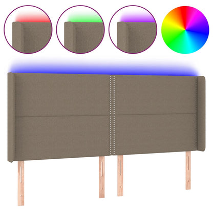 Čelo Postele S Led Taupe 183X16X118/128 Cm Textil
