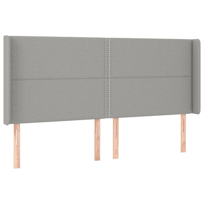 Čelo Postele S Led Světle Šedé 203X16X118/128 Cm Textil
