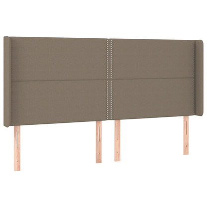 Čelo Postele S Led Taupe 203 X 16 X 118/128 Cm Textil