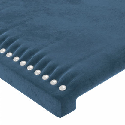 Čelo Postele S Led Tmavě Modré 83 X 16 X 118/128 Cm Samet