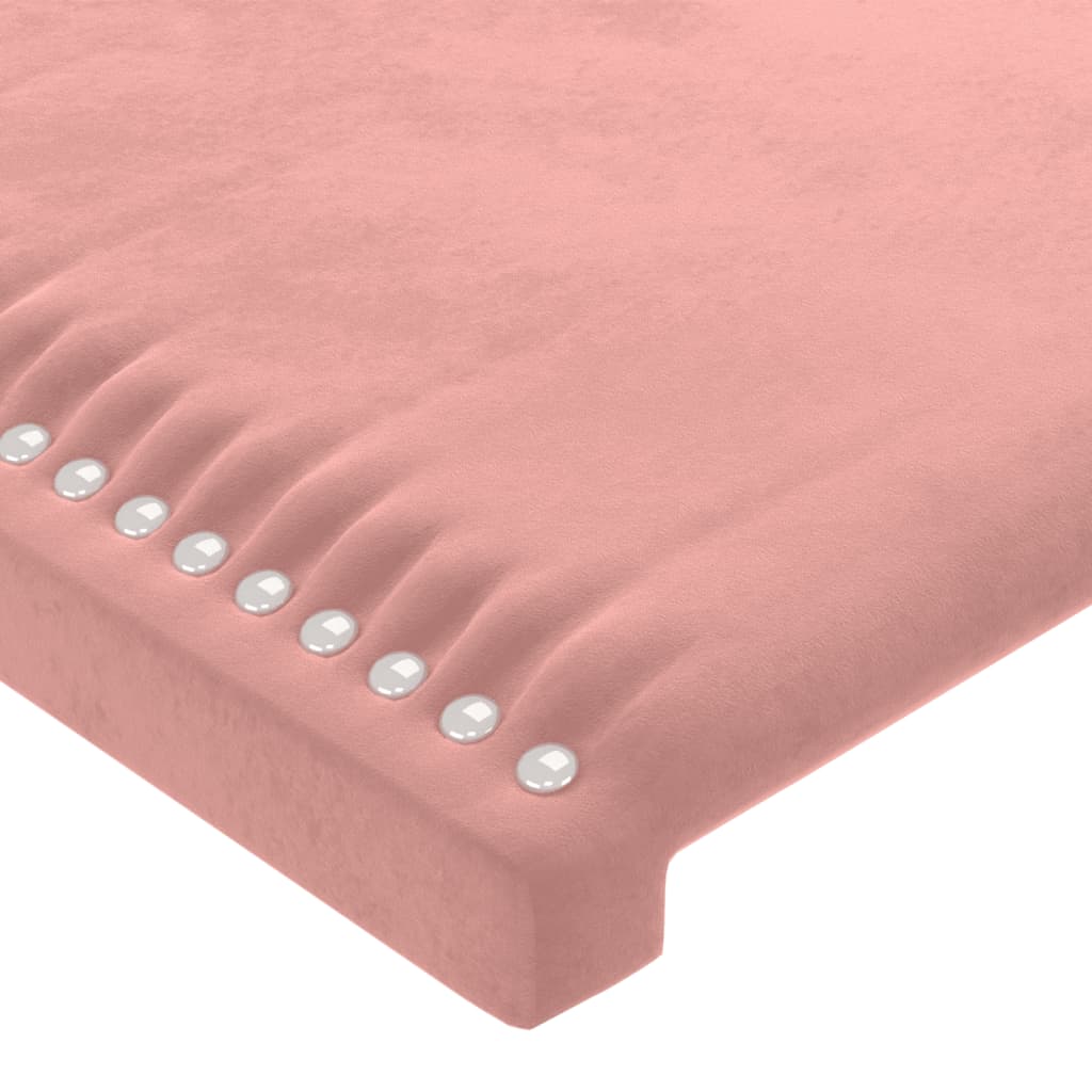 Čelo Postele S Led Růžové 83 X 16 X 118/128 Cm Samet