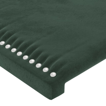 Čelo Postele S Led Tmavě Zelené 93 X 16 X 118/128 Cm Samet