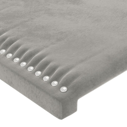Čelo Postele S Led Světle Šedé 103 X 16 X 118/128 Cm Samet