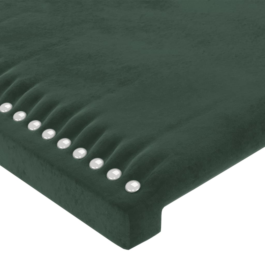 Čelo Postele S Led Tmavě Zelené 103 X 16 X 118/128 Cm Samet