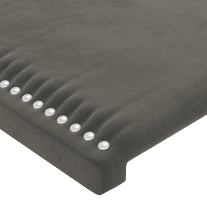 Čelo Postele S Led Tmavě Šedé 203 X 16 X 118/128 Cm Samet