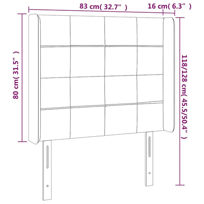 Čelo Postele S Led Tmavě Zelené 83 X 16 X 118/128 Cm Samet