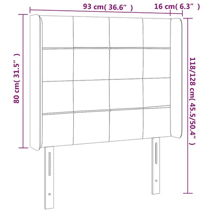 Čelo Postele S Led Tmavě Zelené 93 X 16 X 118/128 Cm Samet