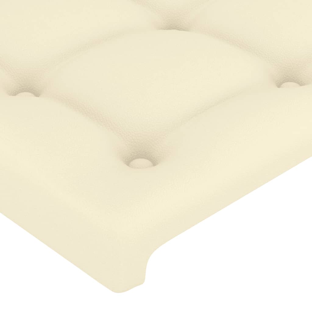 Čelo Postele S Led Krémové 93 X 16 X 118/128 Cm Umělá Kůže
