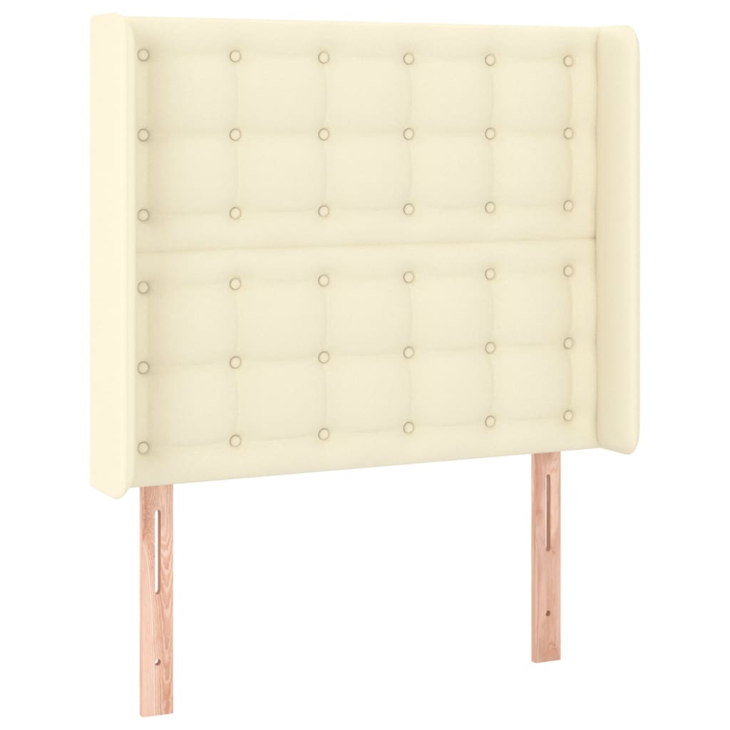 Čelo Postele S Led Krémové 103 X 16 X 118/128 Cm Umělá Kůže