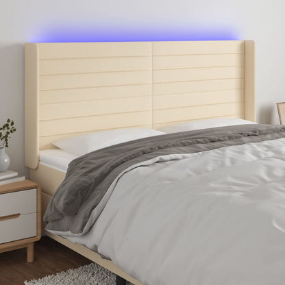 Čelo Postele S Led Tmavě Hnědé Textil
