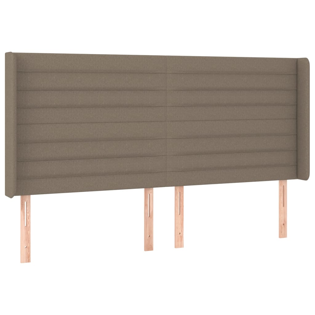 Čelo Postele S Led Taupe 203 X 16 X 118/128 Cm Textil