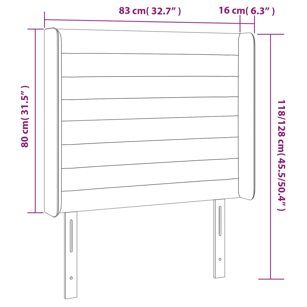 Čelo Postele S Led Tmavě Zelené 83 X 16 X 118/128 Cm Samet