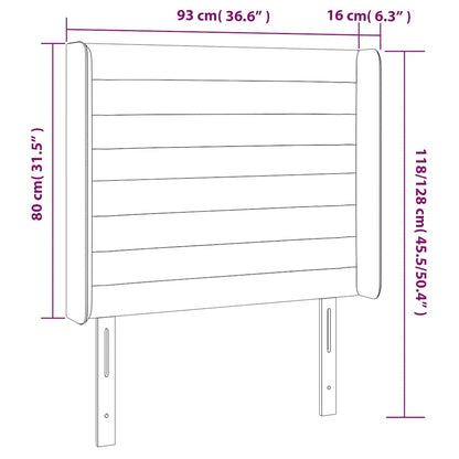 Čelo Postele S Led Tmavě Modré 93 X 16 X 118/128 Cm Samet