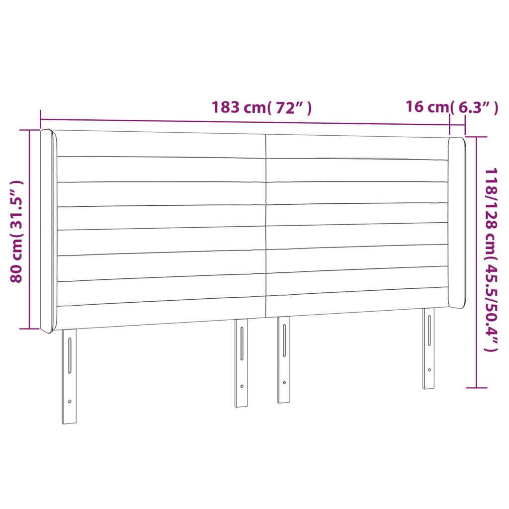 Čelo Postele S Led Tmavě Zelené 183 X 16 X 118/128 Cm Samet