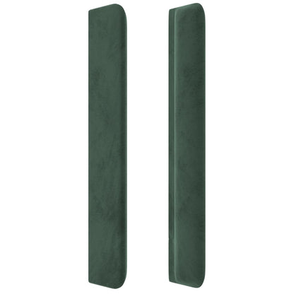 Čelo Postele S Led Tmavě Zelené 83 X 16 X 118/128 Cm Samet