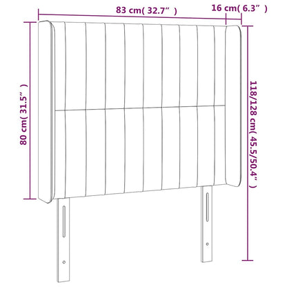 Čelo Postele S Led Tmavě Zelené 83 X 16 X 118/128 Cm Samet
