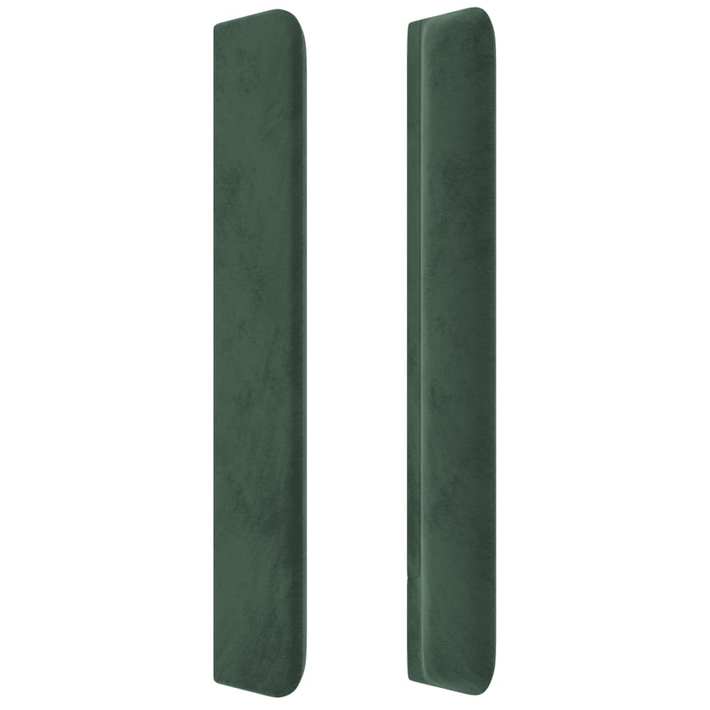 Čelo Postele S Led Tmavě Zelené 93 X 16 X 118/128 Cm Samet
