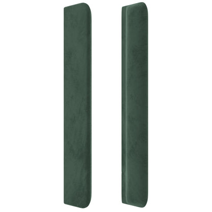 Čelo Postele S Led Tmavě Zelené 93 X 16 X 118/128 Cm Samet