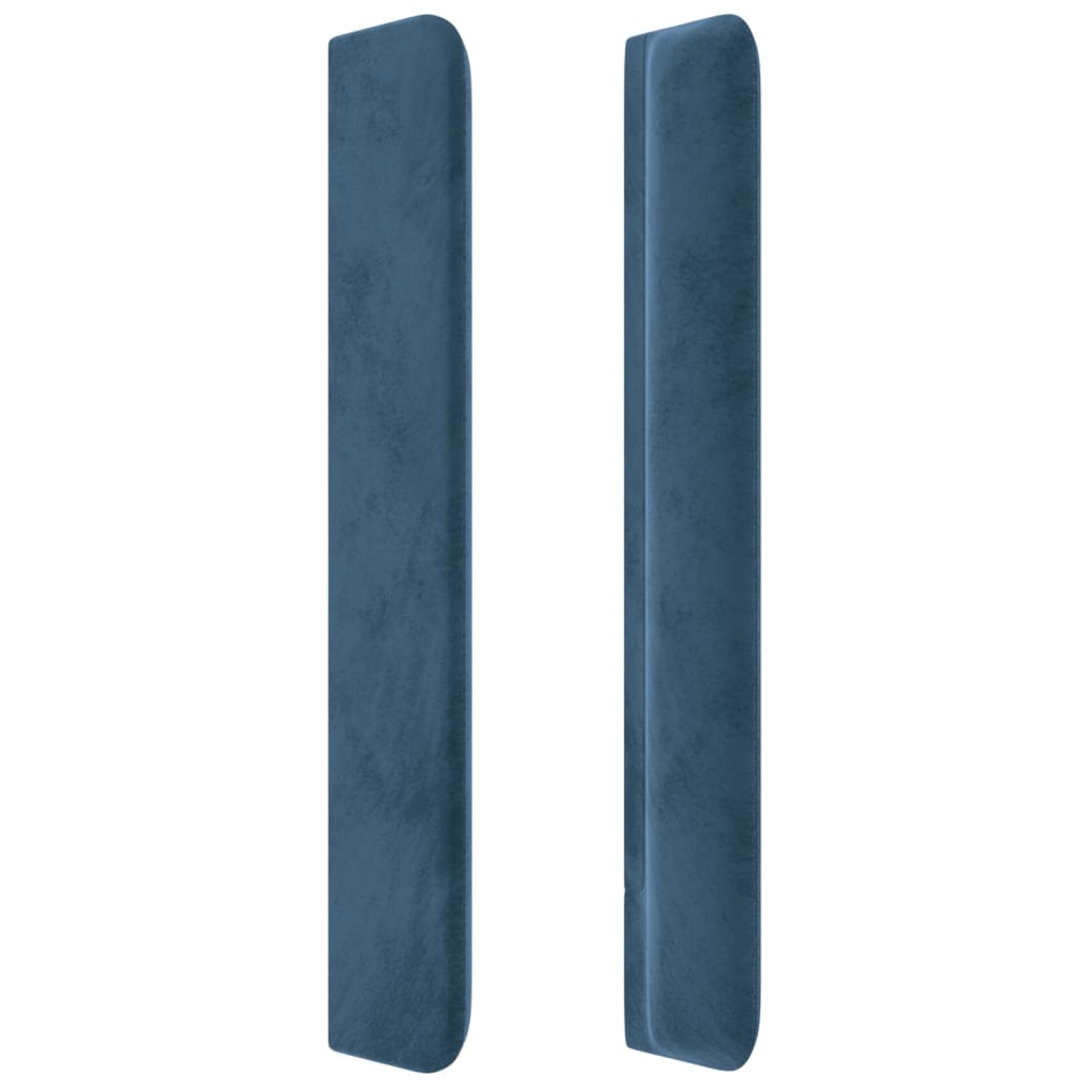 Čelo Postele S Led Tmavě Modré 103 X 16 X 118/128 Cm Textil