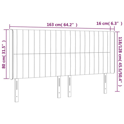 Čelo Postele S Led Tmavě Zelené 163 X 16 X 118/128 Cm Samet