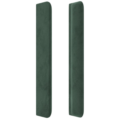 Čelo Postele S Led Tmavě Zelené 203 X 16 X 118/128 Cm Samet