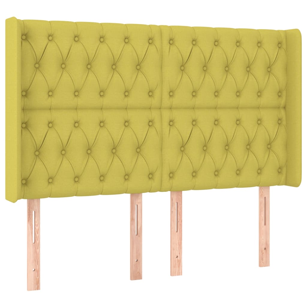 Čelo Postele S Led Zelené Textil Zelená