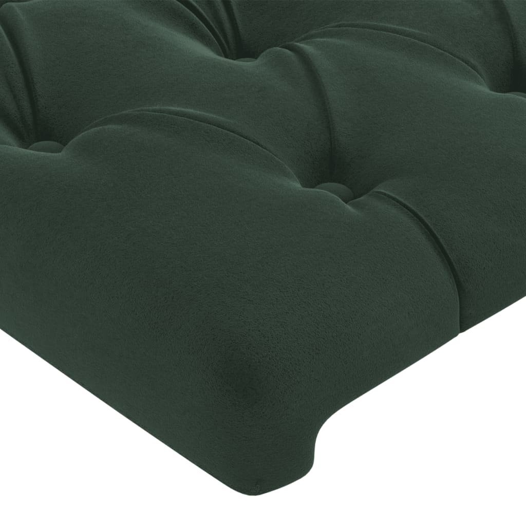 Čelo Postele S Led Tmavě Zelené 103 X 16 X 118/128 Cm Samet