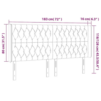 Čelo Postele S Led Tmavě Zelené 183 X 16 X 118/128 Cm Samet