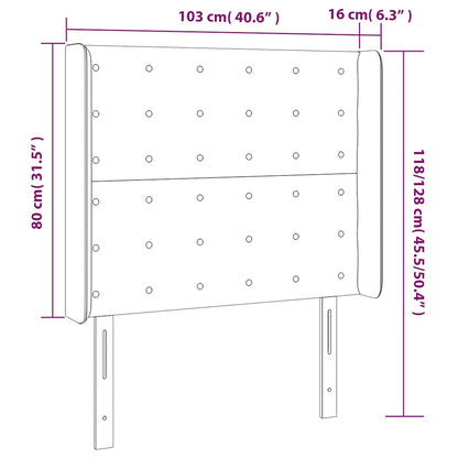 Čelo Postele S Led Tmavě Zelené 103 X 16 X 118/128 Cm Samet