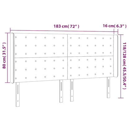 Čelo Postele S Led Tmavě Zelené 183 X 16 X 118/128 Cm Samet