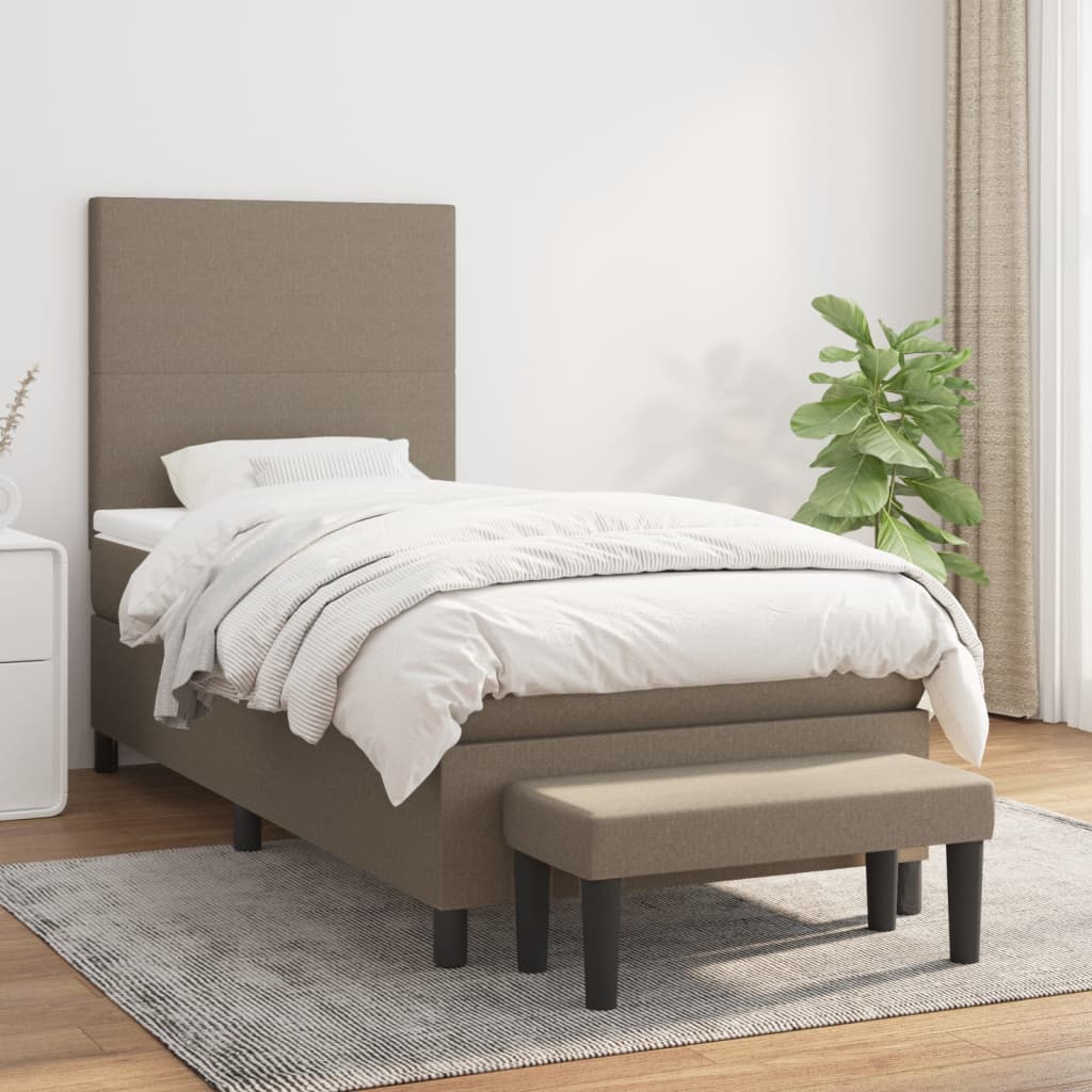 Box Spring Postel S Matrací Textil Taupe